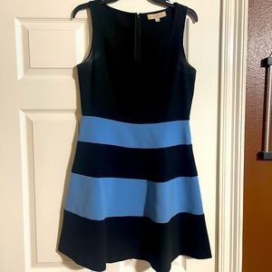 Ann Taylor Loft. Size 6. Sleeveless black and sky blue dress